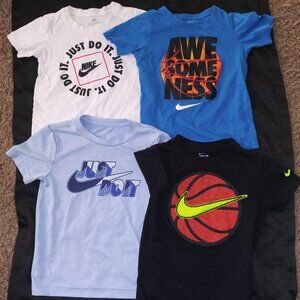 Nike Young Boys Tee Shirt Just Do It Basketball Size 6 (5-6 Years) Lot of 4